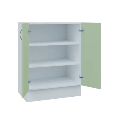 MS - 65D2 spodní skříňka, 2-dveřová, 908x654x600, korpus bílý, dvířka šedo-zelinkavá